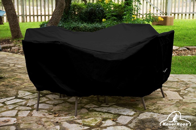 KoverRoos 74267 Weathermax Medium High Back Dining Set Cover- Black - 92 L x 80 W x 37 H in.