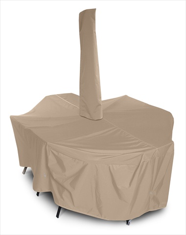 KoverRoos 47251 Weathermax Medium Rectangular Dining Set Cover with umbrella hole- Toast - 94 L x 64 W x 28 H in.