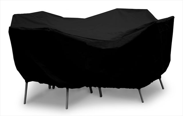 KoverRoos 71262 Weathermax 80 in. Round Table High Back Dining Set Cover- Black - 114 Dia x 36 H in.