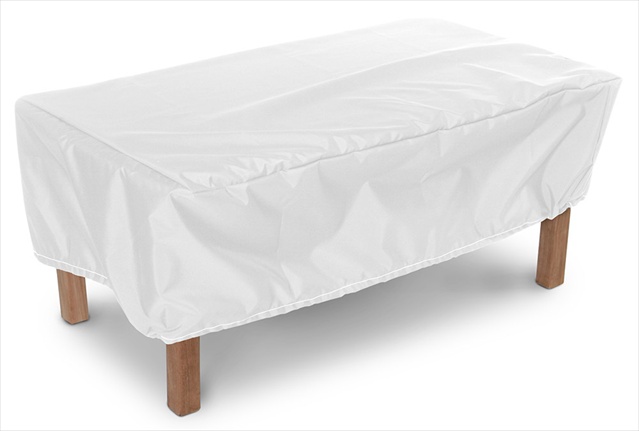 KoverRoos 14265 Weathermax Ottoman-Small Table Cover- White - 48 L x 24 W x 15 H in.