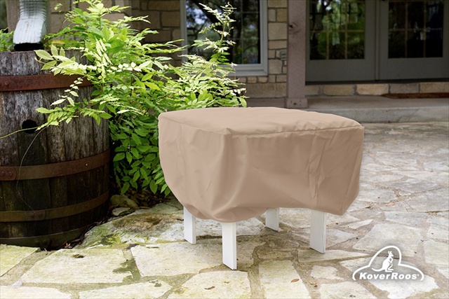 KoverRoos 46650 Weathermax 26 in. Ottoman-Small Table Cover- Toast - 26 L x 26 W x 16 H in.