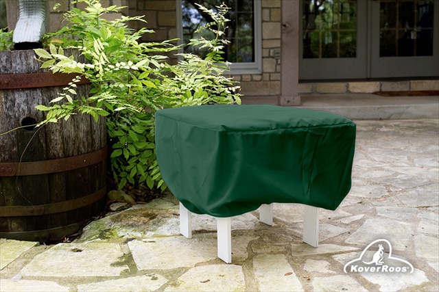 KoverRoos 66650 Weathermax 26 in. Ottoman-Small Table Cover- Forest Green - 26 L x 26 W x 16 H in.