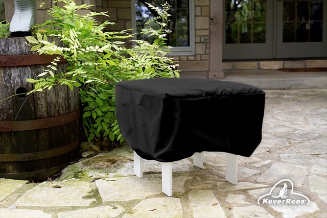 KoverRoos 76650 Weathermax 26 in. Ottoman-Small Table Cover- Black - 26 L x 26 W x 16 H in.
