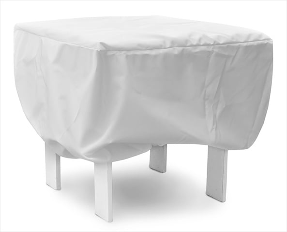 KoverRoos 19317 Weathermax 30 in. Ottoman-Small Table Cover- White - 30 L x 30 W x 15 H in.