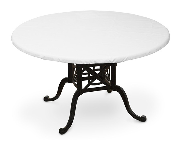 Weathermax Round Table Cover - White - 48 in. Diameter - Breathable Protection