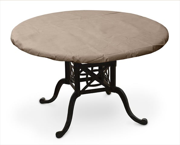Round Table Top Cover - Taupe - 48in. Diameter - Elastic Attachment System