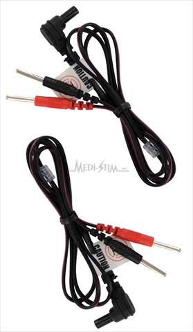 Picture of Medi-Stim LW46SPL 43 in. Right Angle Female Plug Lead Wires- Pin Connection Fits Most Imported Units