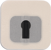 Picture of Uni-Patch 174C-LT 3 in. X 3 in. Tape Patches With Keyhole- Low Tac- Tan Tricot 100 Per Pkg