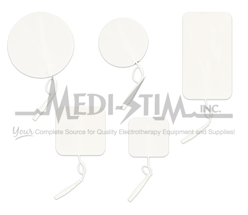 SP5000 Medi - Stim 2 in. Rnd.- Pigtail White Foam- Reusable Electrodes 4 Per Pkg