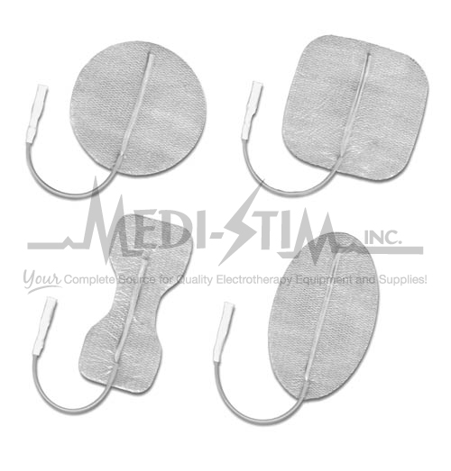 2 in. Rnd.- Pigtail Steel Knit- Cloth- Reusable Electrodes 4 Per Pkg