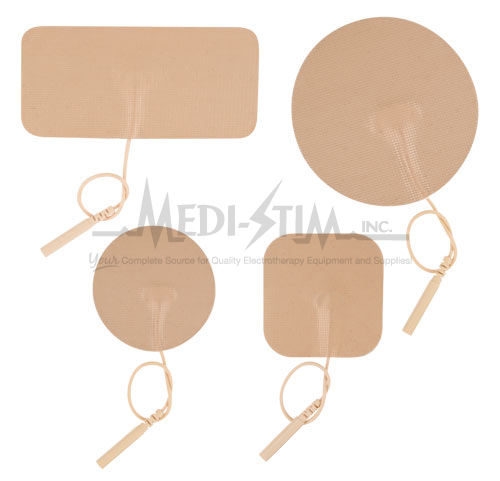 Medi - Stim 1.375 in. Rnd.- Pigtail Tan Tricot- Reusable Electrodes 4 Per Pkg