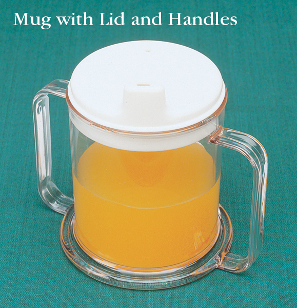 Picture of Stander NC36270 Transparent Drinking Mug with Two Handles and Lid- 10 oz.