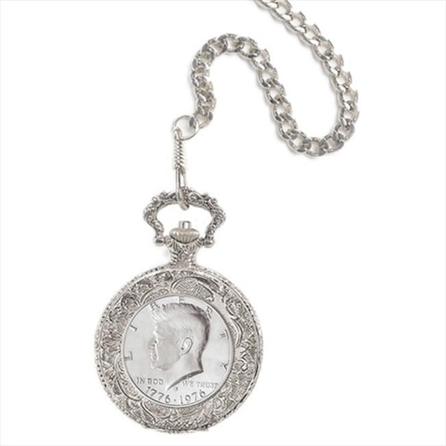 American Coin Treasures 9046 JFK Bicentennial Half Dollar Pocket Watch
