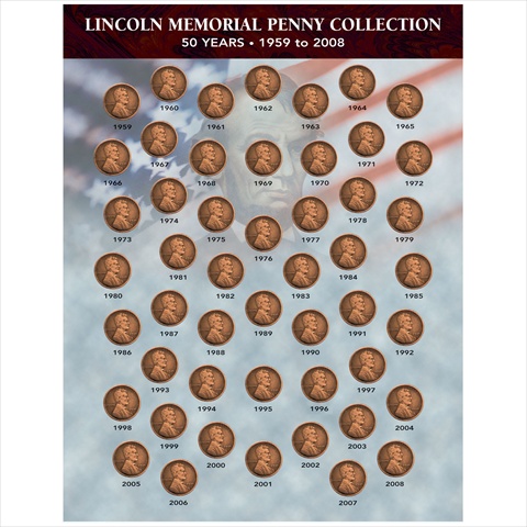 Picture of American Coin Treasures 1729 Lincoln Memorial Penny Collection 1959-2008