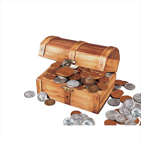 Picture of American Coin Treasures 3002 Historic Wooden Treasure Chest with at Least 50 Old U.S. Mint Coins