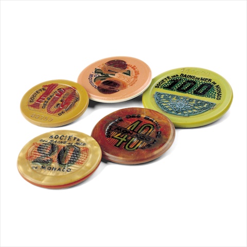 Picture of American Coin Treasures 3132 3 Authentic Monte Carlo Gaming Chips from the 1920s & 1940s