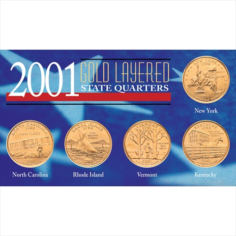 Picture of American Coin Treasures 6706 2001 Gold-Layered State Quarters