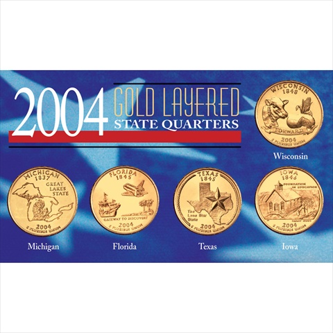 Picture of American Coin Treasures 6709 2004 Gold-Layered State Quarters