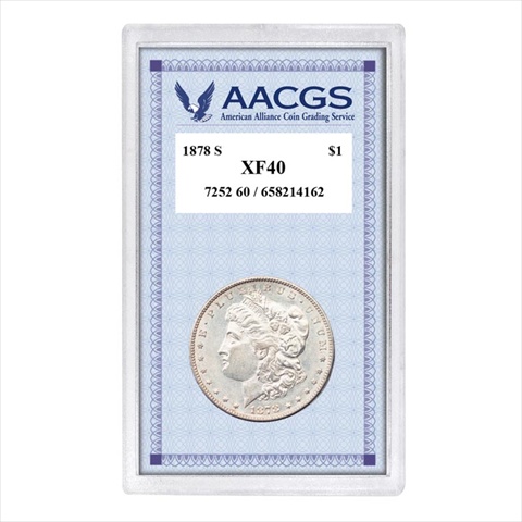 Picture of American Coin Treasures 11051 1878S First-Year-of-Issue Morgan Silver Dollar- Graded XF40