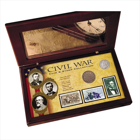 Picture of American Coin Treasures 11165 Civil War Coin & Stamp Collection Boxed Set