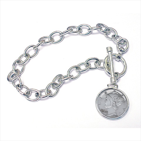 Picture of American Coin Treasures 590 Year To Remember Sterling Silver Coin Toggle Bracelet