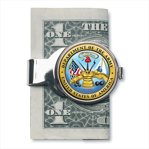 Picture of American Coin Treasures 7561 Silver-Toned Moneyclip With Colorized Army JFK Half Dollar