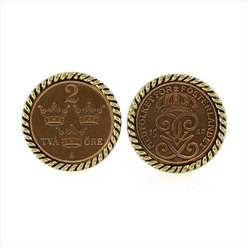Picture of American Coin Treasures 11364 Swedish Coin ORE Crown Cufflinks
