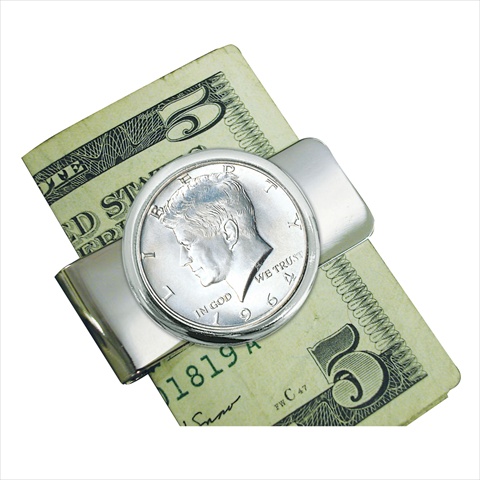 Picture of American Coin Treasures 12319 1964 First-Year-of-Issue Silver JFK Half Dollar Silvertone Money Clip
