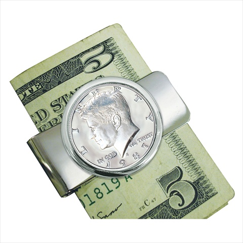 Picture of American Coin Treasures 12321 Proof JFK Half Dollar Silvertone Money Clip