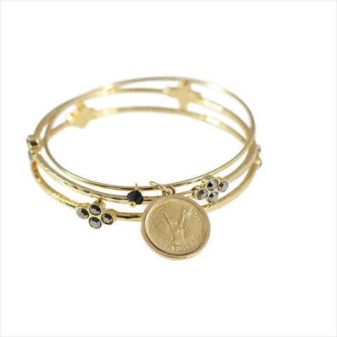 Picture of American Coin Treasures 12397 Angel Coin Bangle Bracelet Set