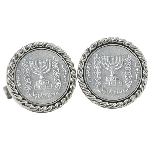Picture of American Coin Treasures 12426 Israel Menorah Coin Cuff Links