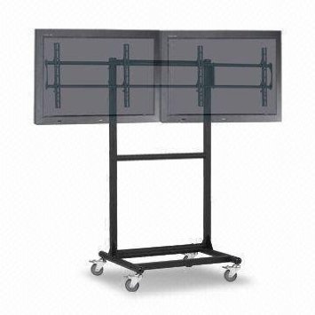 Picture of Cotytech CT-OS37-1S Adjustable Ergonomic Mobile Dual Tv Cart For 32-Inch To 46-Inch Tvs With 1 Shelf