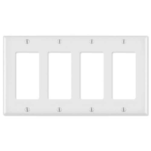 LV80412x-LV80412W Decora Wallplate, 4 Gang, White