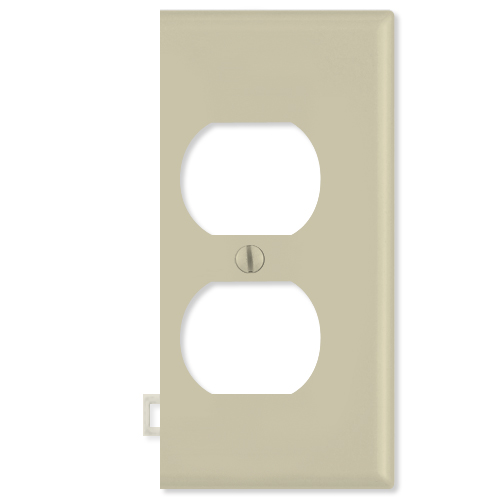 LVPSE8x-LVPSE8I Duplex Receptacle Wallplate - Ivory - End Section - Thermoplastic Nylon