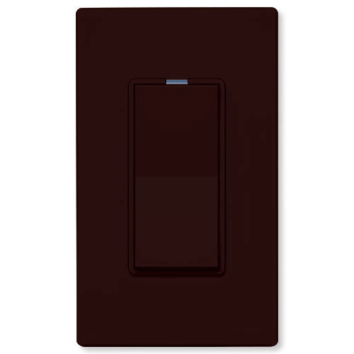 PCWS1DL6x-PCWS1DL6BR PCS PulseWorx UPB LED or CFL Dimmer Wall Switch- 600W- Brown