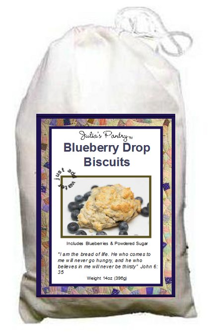Picture of Julias Pantry JP202 Blueberry Biscuits Cloth Bag 14oz- Pack of 3