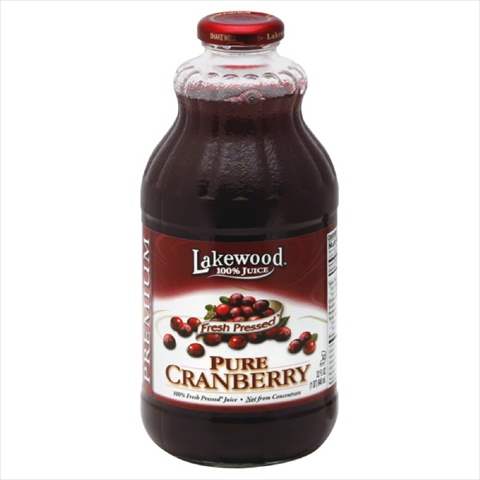 Juice Pure Cranberry- 32 Fl Oz- Pack Of 6 -  Lakewood, 600118