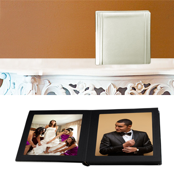 Leather Album Designs CP81105588B Matted 5X5 Ivory Faux Leather 8 Pg - 16 Side Album