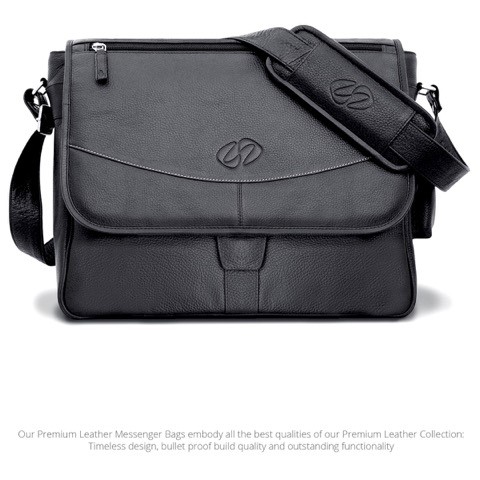 Picture of MacCase LMB-BK Premium Leather Large Shoulder Bag - Black