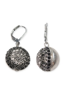 Alexa Starr 4555-EP-S Silvertone Crystal and Rhinestone Fireball Drop Earrings
