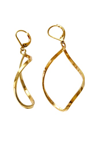 Picture of Alexa Starr J2708-EP-G Twisted Diamond-shaped Earrings- Goldtone