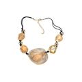 Alexa Starr 4277-N Goldtone and Black Cord Gold Fleck Lucite Necklace Alexa Starr 4277-N Goldtone and Black Cord Gold Fleck Lucite Necklace