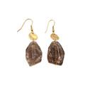 Alexa Starr 4301-E Goldtone Brown Lucite Nugget Drop Earrings Alexa Starr 4301-E Goldtone Brown Lucite Nugget Drop Earrings