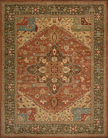 67064 Living Treasures Area Rug Collection Rust 3 ft 6 in. x 5 ft 6 in. Rectangle -  Nourison, 099446670649