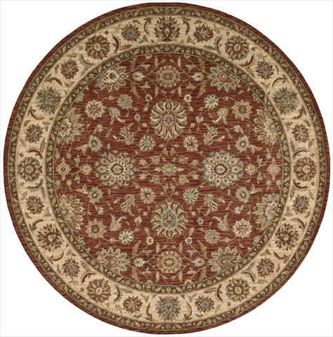 67361 Living Treasures Area Rug Collection Rust 5 ft 10 in. x 5 ft 10 in. Round -  Nourison, 099446673619