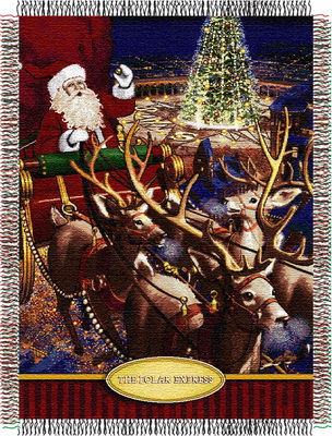Picture of Northwest 1WBS-05100-0002-RET Polar Express-Santa Flight Tapestry Throw