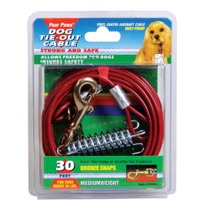 Picture of Four Paws 456902 Red Med Cable Tieout 30 Ft.