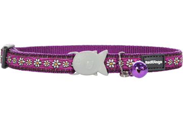 Picture of Red Dingo CC-DC-PU-12 Red Dingo Cat Collar Daisy Chain Purple
