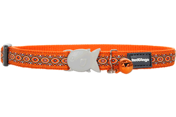 Picture of Red Dingo CC-SE-OR-12 Red Dingo Cat Collar Snake Eyes Orange