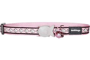 Picture of Red Dingo CC-RF-PK-12 Red Dingo Cat Collar Reflective Fish Pink